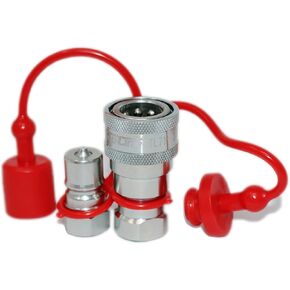 TL71 3/8" NPT Thread Hydraulic Coupler Set ISO 7241-B 3/8 body Poppet Bobcat Skid Steer Coupling with Dust Caps