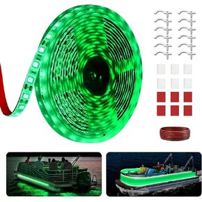 20FT Marine LED Strip Lights for Pontoon, Boat LED Strip Lights 12V Waterproof, Ideal as Under Gunnel Lights, Deck Light, Boat Interior Light for Kayak, Jon Boat and Fishing Boats (Blue)