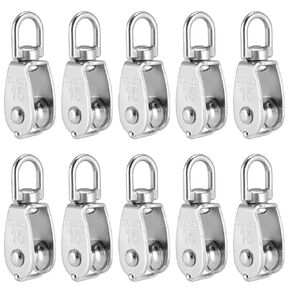 15 PCS M15 Single Pulley Block Wire Rope Crane Pulley Hanging Wire Towing Wheel Cable Pulley Roller for Rope, Cord, Cable