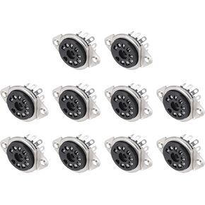 MECCANIXITY 10 Pcs 9pin Tube Socket Bakelite Tube Socket,Vacuum Tube Protect Tube Pin Socket PCB Tube Socket Black