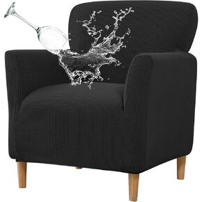 FUANGUI Banquet Armchair Slipcover Waterproof Chair Covers with Arms Stretch Club Chair Slipcover Soft Armchair Sofa Covers Anti-Slip Furniture Protector for Dogs Pets Home Living Room Decor, 03