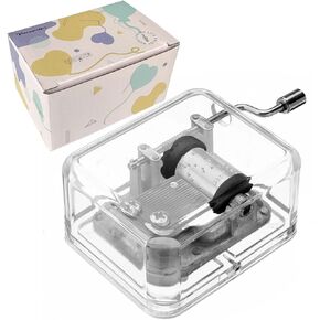 Pursuestar Acrylic Hand Crank Music Box for Wife/Mom/Daughter/Son - Unique Best Gifts for Birthday Christmas Wedding Valentine's Day Fit for HP