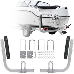 2PCS Rustproof Galvanized Steel Trailer Guide, Boat Trailer Guide, 20.5" Adjustable Design Trailer Guide Poles, Heavy Duty Roller Guide, for Ski Boat, Fishing Boat