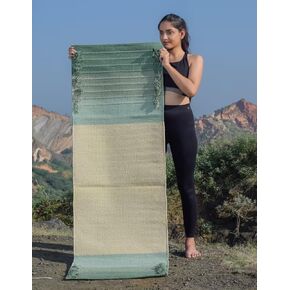 100% Organic Anti Skid Cotton Yoga Mat - Eco-Friendly Hand-Woven Rug - Non-Slip & Thick (24"x72"x5mm) for Everyday Fitness at Home - Comfortable Extra-Long