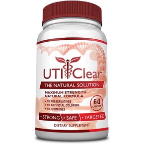 UTI Clear - Urinary Tract Support- 100% Pure Key Ingredients – Cranberry, Lingonberry, D-Mannose, Berberine & Uva Ursi - 1 Bottle