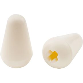 Musiclily Pro Metric 3.5mm Guitar 5 Way Pickup Switch Tips Strat Lever Switch Caps Switch Knobs for Import Strat Style Electric Guitar, White (Set of 2)