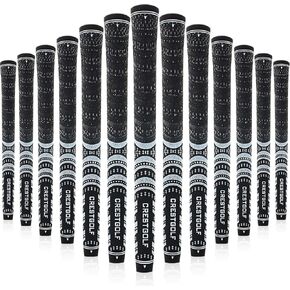 Multi -Compound Golf Grips, Standard/Mid Size All-Weather Control Thread Technology Rubber Combine with Carbon Yard, Anti-Slip-Set of 13
