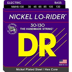 DR Strings NMH6-130 Lo-Rider Nickel Plated Bass Strings (6 String), 30-130