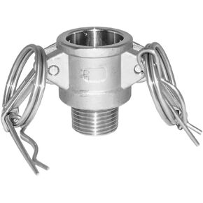AF Hydro Stainless Steel 316 Cam and Groove Hose Fitting, Type B Female Coupler x 4" NPT Male Thread, Pressure Rating up to 100 PSI, Quick Connect and Disconnect Camlock Fitting