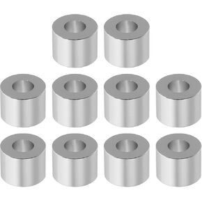 PATIKIL M6 Aluminum Spacers, 10 Pcs Metal Spacer Aluminum M6 x 1/2" OD x 1/2" L Aluminum Spacer Screw Standoff Round for 1/4" or M6 Screw Bolts