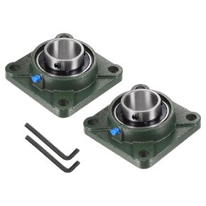 HARFINGTON 2pcs UCF202-10 Pillow Block Bearing 5/8" Bore Cast Iron Base Chrome Steel Mounted Ball Bearings Self Alignment with Hex Key Wrench