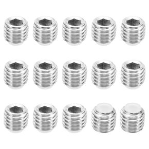 PATIKIL M6x12mm Nylon Tip Grub Screw, 15 Pack Metric Hex Socket Head Cup Point Anti Slip Set Screws Internal Hex Drive Hardware, 304 Stainless Steel