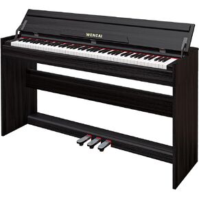 WENCAI Electronic Piano 88 key Weighted Keyboard, 88 Keys Electric Pianos Full-size Digital Piano, Wooden Upright Piano for Beginner Adults, MIDI Compatible with 3 Pedals, White