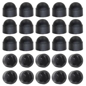 25 Pcs Hex Head Bolt Covers Dome Plastic Bolt Caps Hexagonal Screw Cover Protection Caps Black, M6 (10 x 14mm)