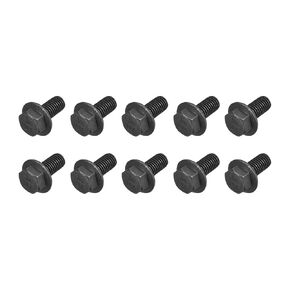 Flanged Hex Head Bolts (M5x12mm) 10pcs, Hexagon Serrated Flange Bolt Fully Thread Screw - for House Construction Hardware Fasteners