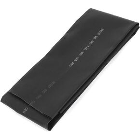uxcell Black 70mm Diameter 110mm Flat Width 2:1 Polyolefin Tube Sleeving Heat Shrink Tubing 1M