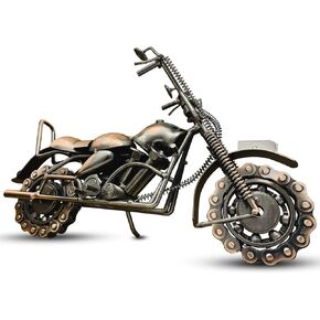 Scrap Cycles Handmade Metal Motorcycle Model - Unique Motorcycle Rider Gifts, Motorcycle Riders - Vintage Bike Sculpture Art for Man Cave, Office, Home - Motorcycle Stuff for Men