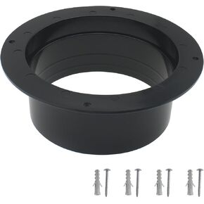 FDXGYH 1pcs 4.0 Inch Duct Connector Flange Plastic Ventilation Ducting Connector for Heating Cooling Ventilation System (Black)