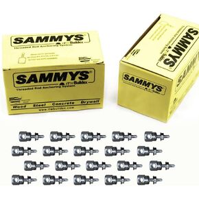 Everflow Sammys 8050957-50 SWD 10 3/8 Inch Horizontal Threaded Rod Anchor Designed Structure, Steel with Zinc Plated, Corrosion Resistance, 1/4-14 x 1 Inch Screw Length-(Pack of 50), 50 Piece