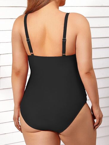 CUPSHE Women Swimsuit Plus Size One Piece Bathing Suit Ruched Tummy Control Front Crisscross V Neck in Saudi Arabia