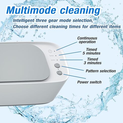 Ultrasonic Jewelry Cleaner, 48KHz Professional Portable Ultrasonic Jewelry Cleaner Machine with 3 Modes Digital Timer for Eye Glasses, Watches, Ring, Earring, Necklaces, Dentures, Makeup Brush (Pink) in Saudi Arabia