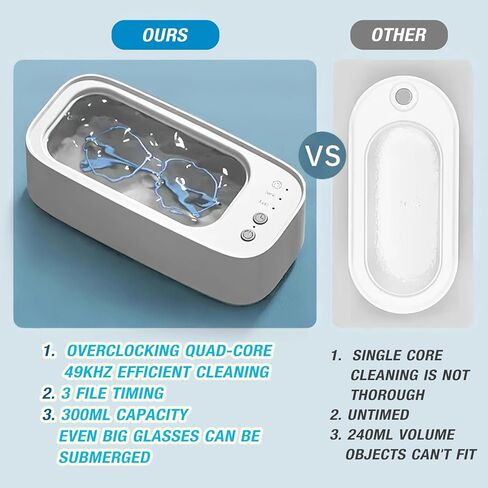Ultrasonic Jewelry Cleaner, 48KHz Professional Portable Ultrasonic Jewelry Cleaner Machine with 3 Modes Digital Timer for Eye Glasses, Watches, Ring, Earring, Necklaces, Dentures, Makeup Brush (Pink) in Saudi Arabia