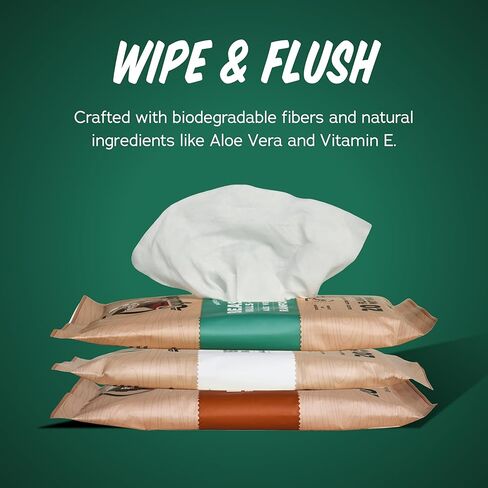 Dr. Squatch Beast Wipes, Flushable Wipes for Men, Soothing and Refreshing Adult Wipes - 2-Pack Rainforest Rapids in Saudi Arabia