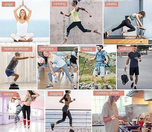Adjustable Ankle & Wrist Weights Bangles - 1 Pound, 2 Per Set Durable Wearable Arm & Wrist Ankle Weights for Women Kids Men - Wrist Weights Silicone Bracelet to Increase Training Intensity, Strength Training, Cardio, Walking, Running, Yoga, Pilates, Aerob in Saudi Arabia
