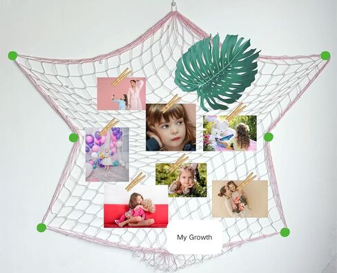 Fishing Net Hanging Photo Display with 40 Clips Cute Beach Theme Decor Kids Toy Storage and Cool Bedroom Decoration in Saudi Arabia