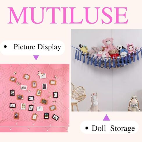 Fishing Net Hanging Photo Display with 40 Clips Cute Beach Theme Decor Kids Toy Storage and Cool Bedroom Decoration in Saudi Arabia