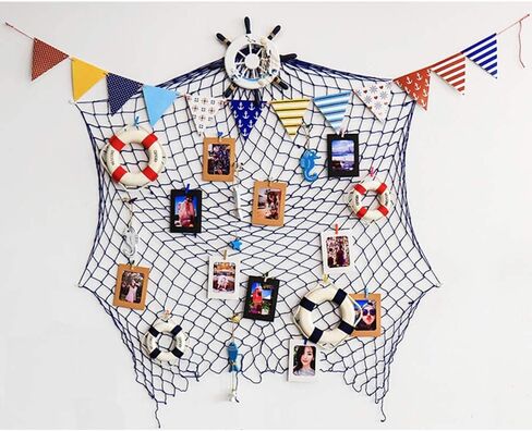 Fishing Net Hanging Photo Display with 40 Clips Cute Beach Theme Decor Kids Toy Storage and Cool Bedroom Decoration in Saudi Arabia