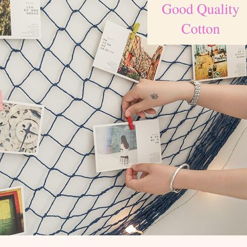 Fishing Net Hanging Photo Display with 40 Clips Cute Beach Theme Decor Kids Toy Storage and Cool Bedroom Decoration in Saudi Arabia