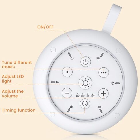 آلة صوت الضوضاء البيضاء مع 30 صوتًا مهدئًا، 16 لونًا ضوء ليلي، آلة ضوضاء بيضاء للبالغين والأطفال، آلات النوم، وظيفة الذاكرة، 36 مستوى صوت، 5 مؤقتات للسفر في المنزل والمكتب in Kuwait