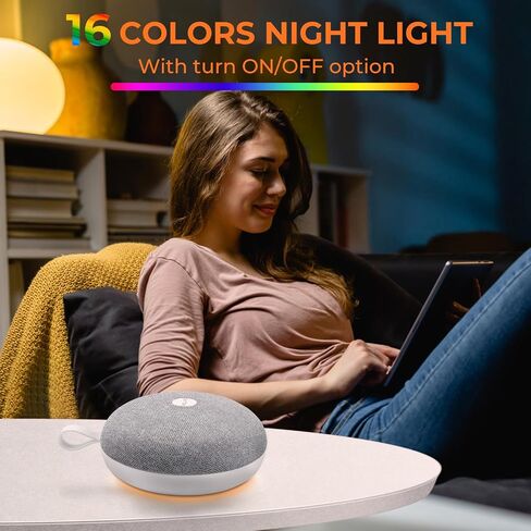 White Noise Sound Machine with 30 Soothing Sounds 16 Colors Night Light White Noise Machine for Adults Baby Kids Sleep Machines Memory Function 36 Volume Levels 5 Timers for Home Office Travel in Saudi Arabia