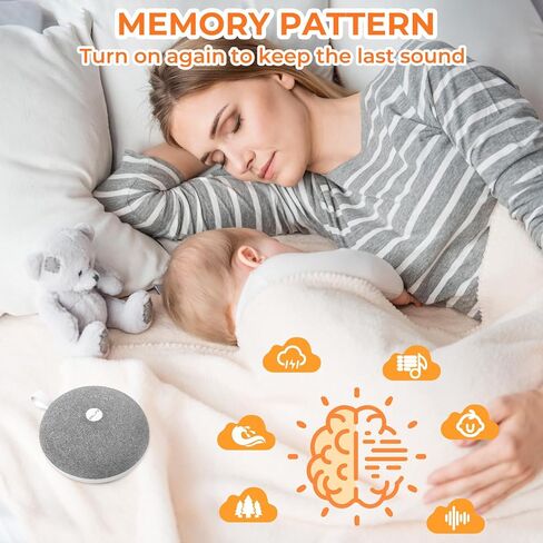 White Noise Sound Machine with 30 Soothing Sounds 16 Colors Night Light White Noise Machine for Adults Baby Kids Sleep Machines Memory Function 36 Volume Levels 5 Timers for Home Office Travel in Saudi Arabia