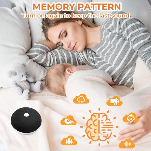 آلة صوت الضوضاء البيضاء مع 30 صوتًا مهدئًا، 16 لونًا ضوء ليلي، آلة ضوضاء بيضاء للبالغين والأطفال، آلات النوم، وظيفة الذاكرة، 36 مستوى صوت، 5 مؤقتات للسفر في المنزل والمكتب in Kuwait