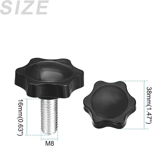 مقابض لولبية بمقبض تثبيت (M8x16mm) 4 قطع، قبضة معدنية على شكل نجمة - لبناء المساكن، آلة المخرطة، معدات الصناعة in Kuwait