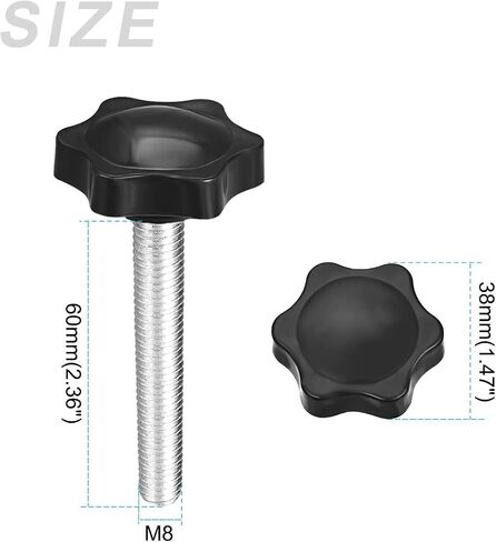 مقابض لولبية بمقبض تثبيت (M8x16mm) 4 قطع، قبضة معدنية على شكل نجمة - لبناء المساكن، آلة المخرطة، معدات الصناعة in Kuwait