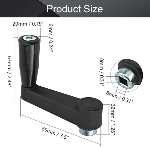 MroMax Clamping Handle Gripandles Screw Knobs Handgrips Knob Female Thread Cone-Black M6mm 2Pcs in Saudi Arabia
