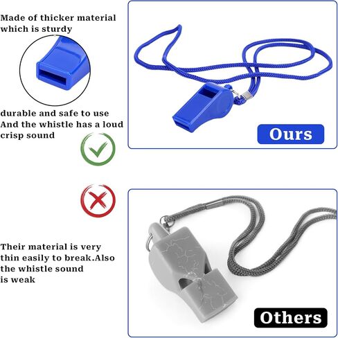 Whistle for Coaches Plastic Whistles with Lanyard 7Pcs Sports Whistle for Coaches, Referee, Lifeguard, School, Soccer(Multicolor) in Saudi Arabia