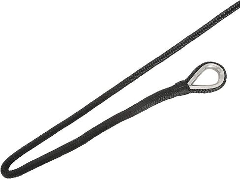 NovelBee 5/8 Inch X 300 Feet Double Braid Nylon Anchor Line with Stainless Steel Thimble and Plastic Chuck (Black) in Saudi Arabia