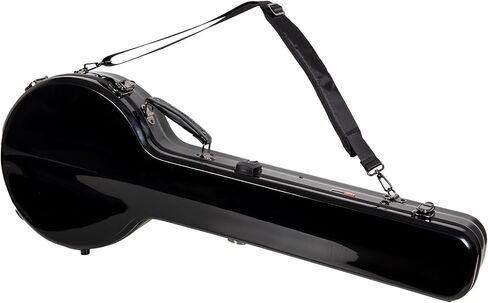 Crossrock Fiberglass Banjo Case fits Openback 17-Fret Tenor styles of Banjos, Includes Interior Compartment, Backpack Straps, Hygrometer, TSA Lock-Black (CRF2020SOBJBK) in Saudi Arabia
