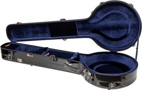 Crossrock Fiberglass Banjo Case fits Openback 17-Fret Tenor styles of Banjos, Includes Interior Compartment, Backpack Straps, Hygrometer, TSA Lock-Black (CRF2020SOBJBK) in Saudi Arabia