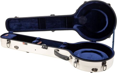 Crossrock Fiberglass Banjo Case fits Openback 17-Fret Tenor styles of Banjos, Includes Interior Compartment, Backpack Straps, Hygrometer, TSA Lock-Black (CRF2020SOBJBK) in Saudi Arabia