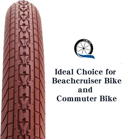 SIMEIQI 26x2.35 Inch Beach Cruiser Bike Tire Black White Wall or Brown Cream Wall Folding Replacement Bicycle Tire for Hybrid City Commuter Trail Bicycle in Saudi Arabia
