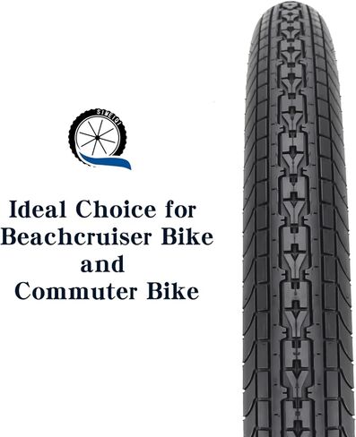 SIMEIQI 26x2.35 Inch Beach Cruiser Bike Tire Black White Wall or Brown Cream Wall Folding Replacement Bicycle Tire for Hybrid City Commuter Trail Bicycle in Saudi Arabia