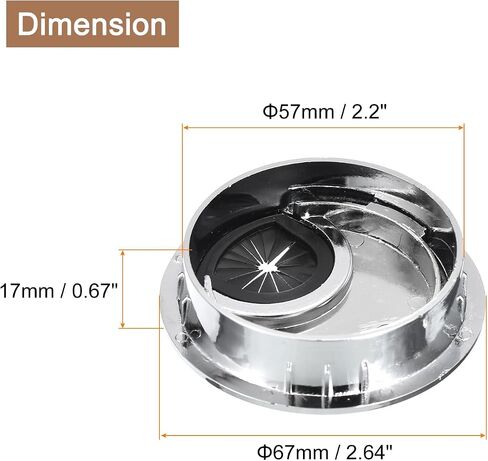 uxcell Cable Hole Cover, 2Pcs 2-1/4 Inch ABS Desk Cable Wire Cord Grommet Hole Cover for Office Computer Desk Wire Organizer, Silver in Saudi Arabia