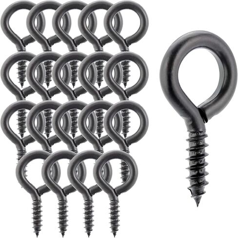 Wright Products Screw Eye, 20-Pack, 2.63 inch x .31 inch - Heavy-Duty, Weather Resistant for Indoor or Outdoor Use, for Hanging Plants, DIY Projects, Home Improvement -Matte Black in Saudi Arabia