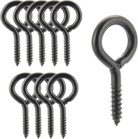 Wright Products Screw Eye, 20-Pack, 2.63 inch x .31 inch - Heavy-Duty, Weather Resistant for Indoor or Outdoor Use, for Hanging Plants, DIY Projects, Home Improvement -Matte Black in Saudi Arabia
