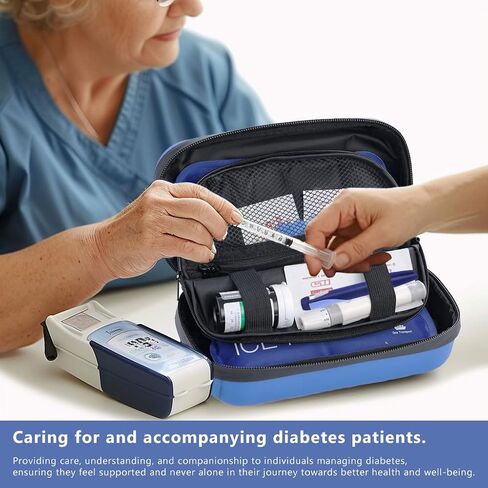 24-Hour Insulin Cooler Travel Case TSA Approved Medication Diabetic Cooler for Daily Life Trip with Thermometer Temperature Display Refrigerated Medicine Organizer Bag includes 2 Ice Packs(Pink) in Saudi Arabia